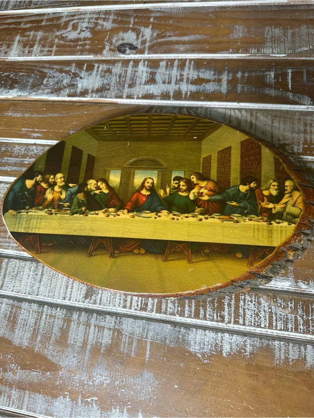 Classic Religious Wall Art Plaque in Brown and Gold
